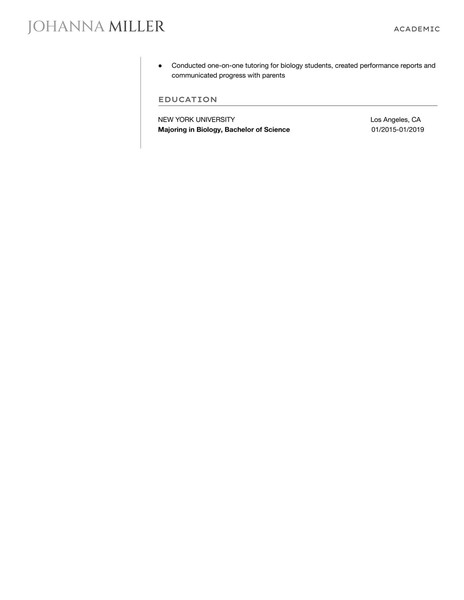 Modern Academic Resume Google Docs Template - page 2