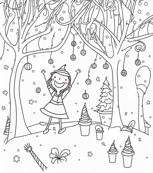 Magical Forest Coloring Page for Kids