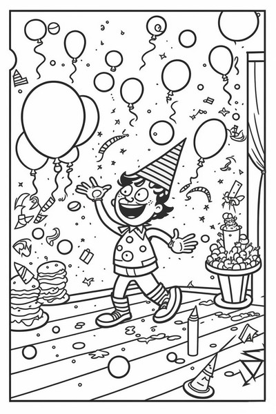 April Silly Magician Coloring Page