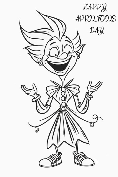 April Fool's Funny Jester Coloring Page