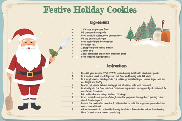 Free Christmas Recipe Card Google Docs Template - Editable and Festive