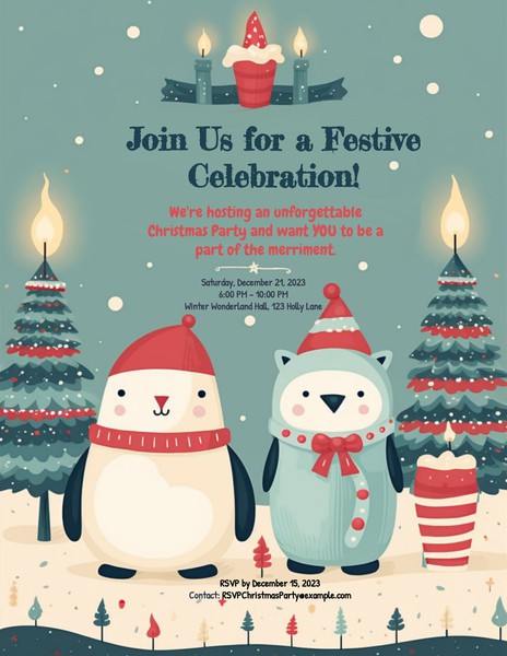 Free Cute Christmas Party Invitation Flyer Google Docs Template
