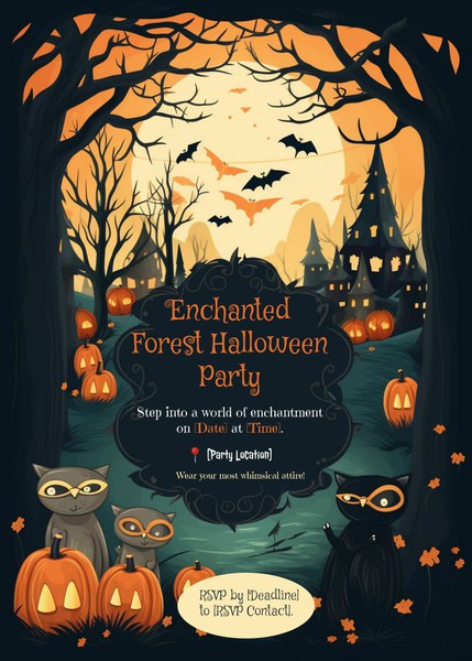 Enchanted Forest and Whimsical Pumpkins Invitation Template