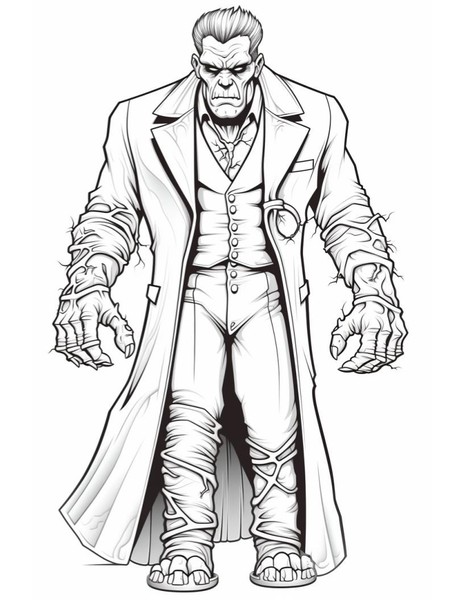 Frankenstein's Monster Coloring Page for Adults