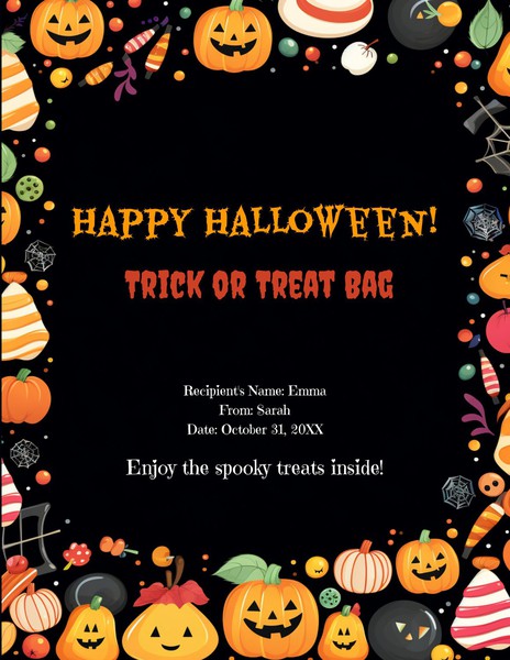 Free Halloween Candy Bag Label Template Editable in Google Docs