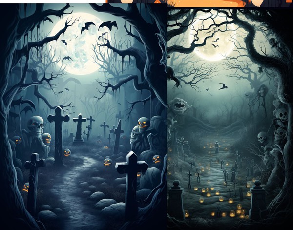 Halloween-themed Template in Google Slides - Spooky Backgrounds