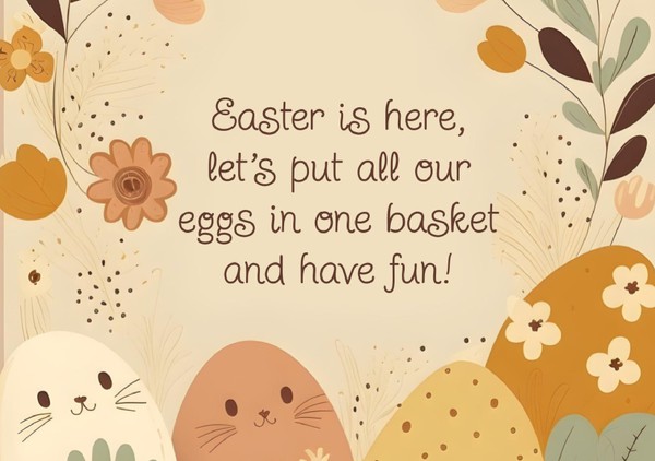 Fun Cute Eggs Easter Card Template