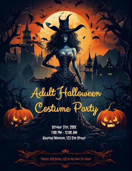 Free Adult Halloween Party Flyer Template