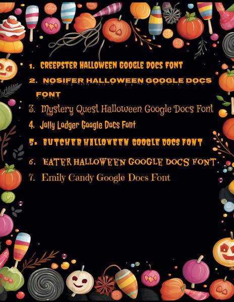 Top 7 Halloween Fonts Template for Google Docs
