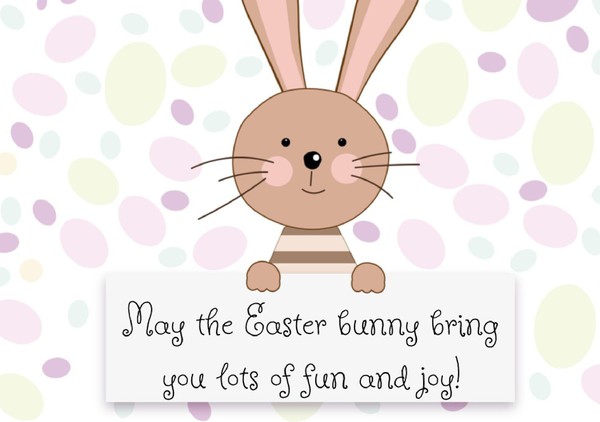 Lovely Bunny Easter Card Template