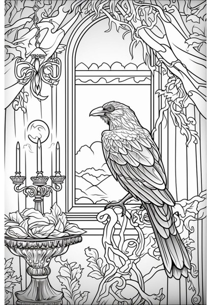 The Raven Edgar Allan Poe Coloring Page