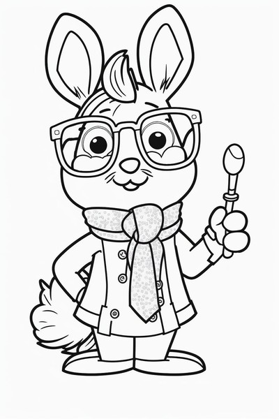 Silly Rabbit Easter Fun: A Colorful Cartoon Coloring Page for the Holiday