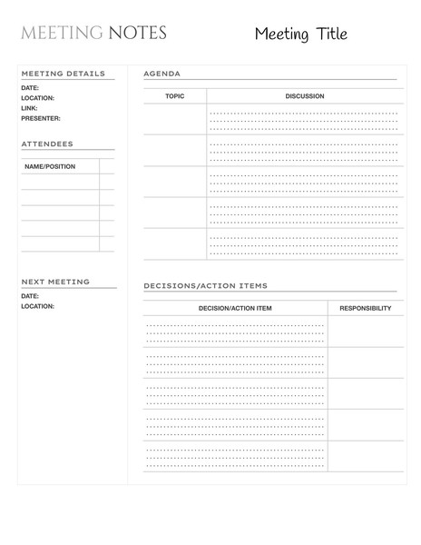 Free, Simple & Printable Meeting Minutes Template in Google Docs