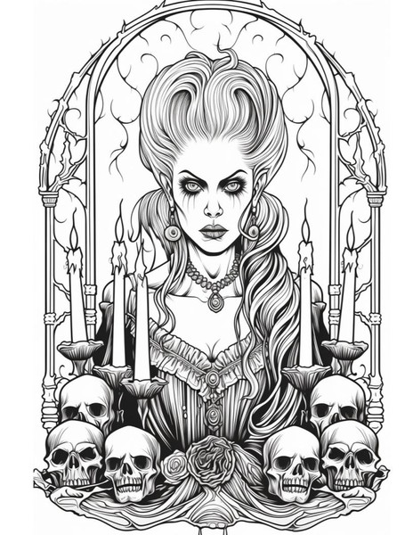 Vampire Coloring Page for Adults