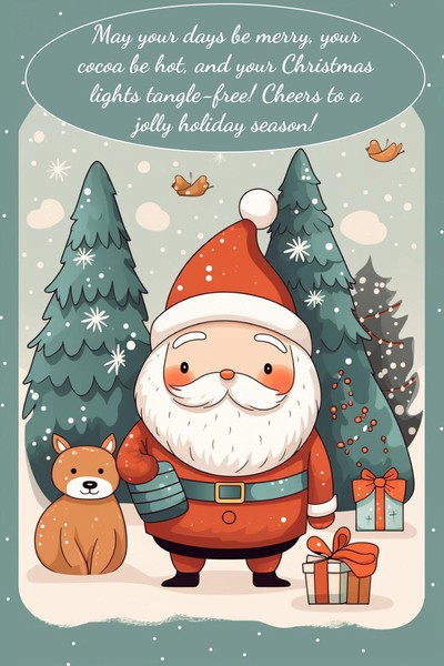 Whimsical Santa Christmas Card Google Docs Template