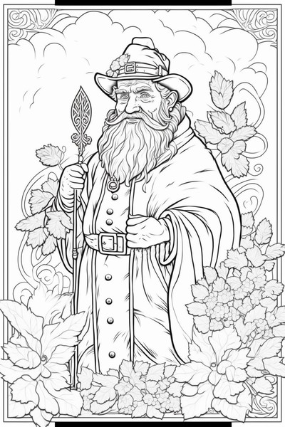 Adult St. Patrick Religious Coloring Page