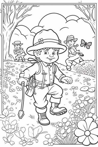 Leprechauns On Shamrock Field Patrick's Day Coloring Page
