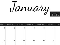 Black and White Printable Google Docs Calendar Template for 2024