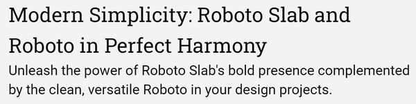Roboto Slab and Roboto Fonts Example