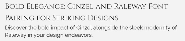Cinzel and Raleway Fonts Example