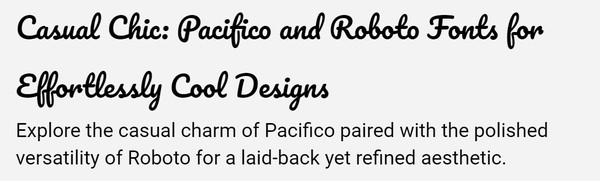 Pacifico and Roboto Fonts Example